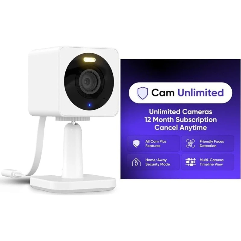 

Cam OG White 2-Pack Cam Unlimited Yearly, Covers Unlimited Cameras, Auto-Renews at $99.99/Year, Activation Required
