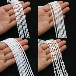 Witte natuurlijke schelpkraal parelmoer cilindrische rijstvorm losse kraal spacer kraal voor sieraden maken DIY armband ketting