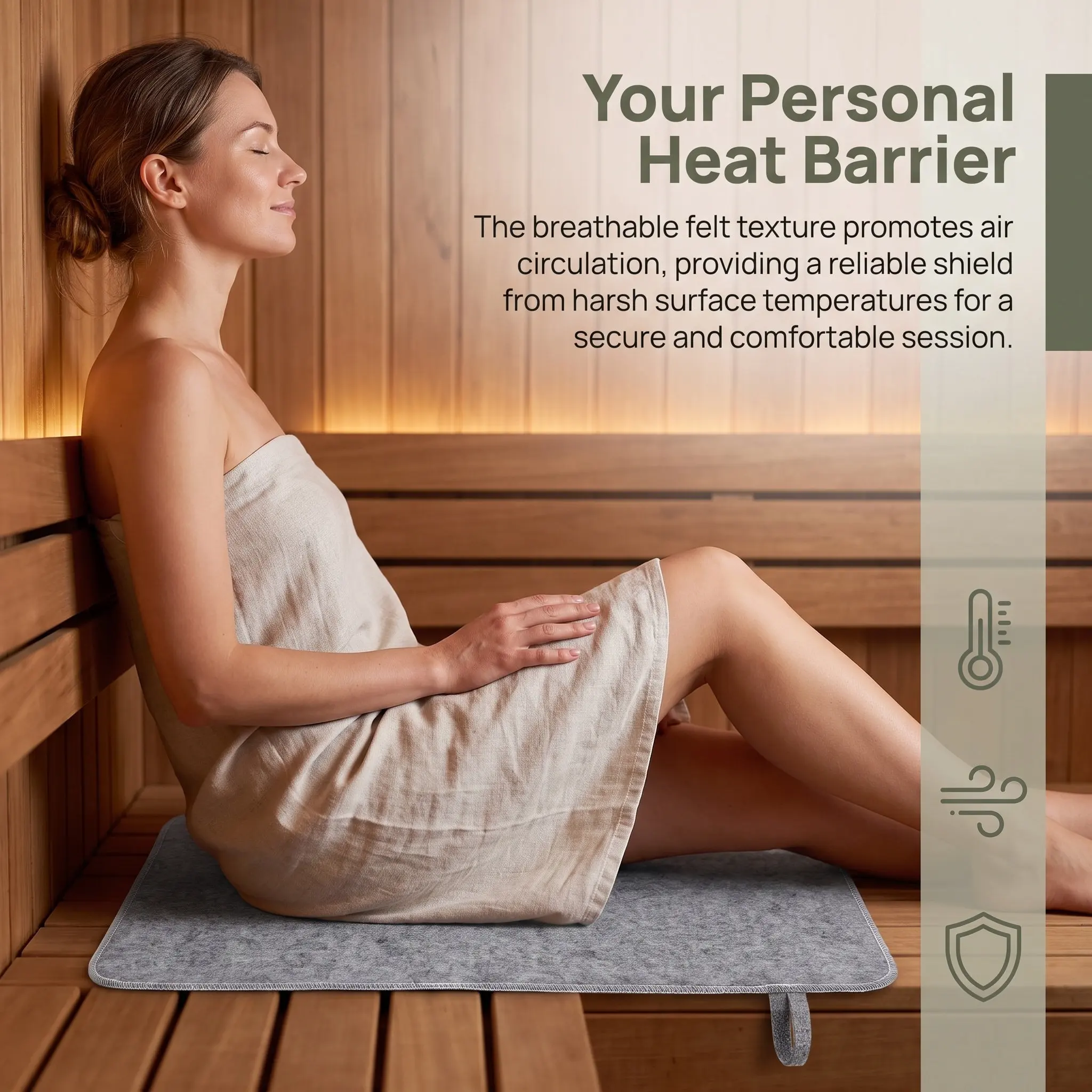 2 Pcs Felt Sauna Mat Water Bench Cushion Dry Accessories Pad for Bath Mats Floor Cover