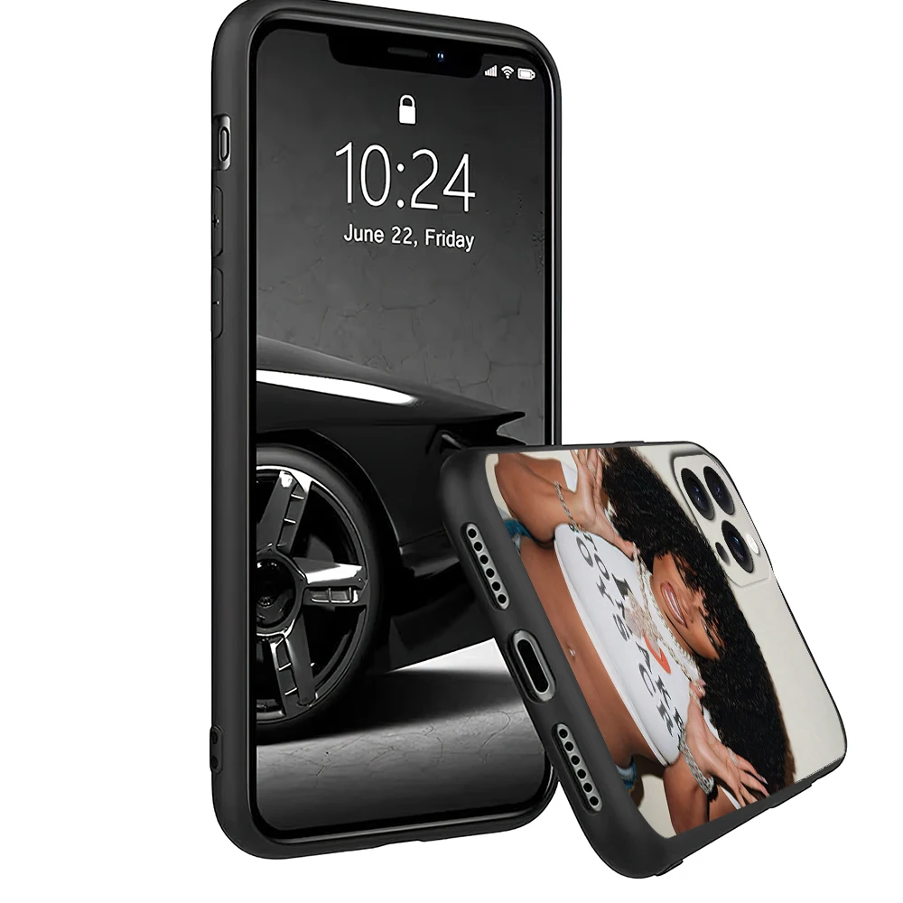 المغني Megan Thee Stallion MEGAN ACT II جراب هاتف آيفون 12 11 14 15 13 16 ماكس زائد برو غطاء سيليكون ناعم أسود