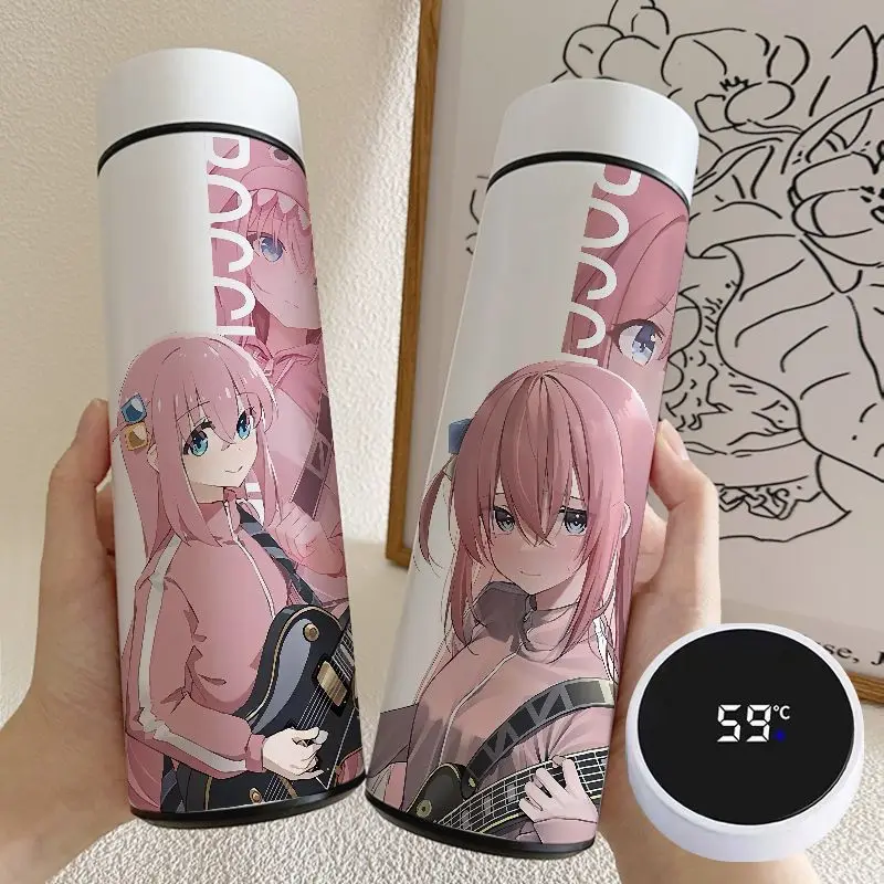 Anime BOCCHI THE ROCK! Gotoh Hitori Cosplay 500ML Temperature Display Thermos Cup Stainless Steel Coffee Mug Birthday Gift