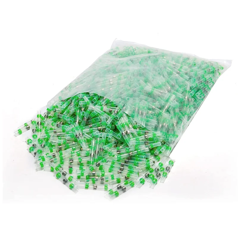 800 PCS Solder Seal Wire Connector Green 18-16 AWG - Heat Shrink Solder Butt Connector Tinned Auto Marine Boat Crimp