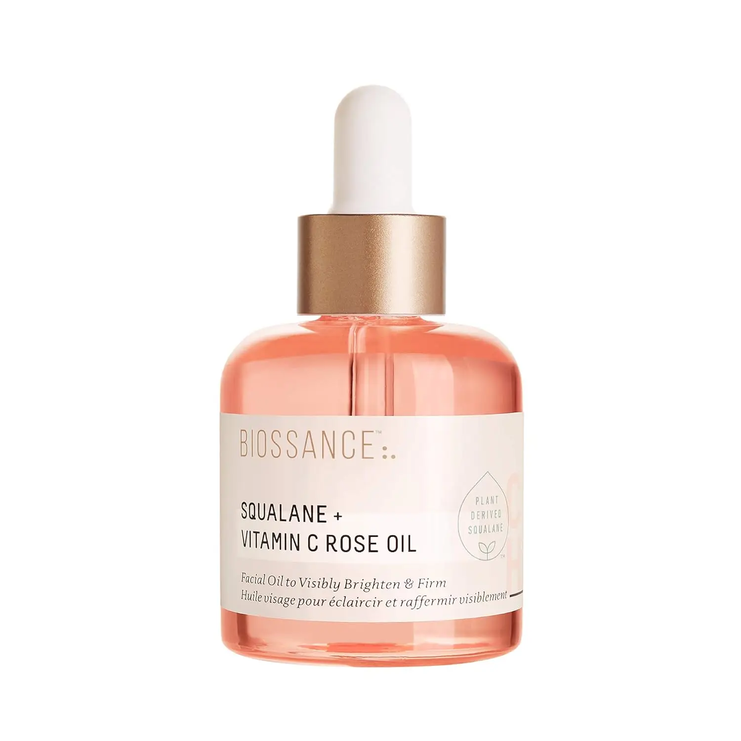 Biossance Squalane + Vitamin C Rose Oil, Advanced Facial Oil - Brightening, Firming 1oz 30 ml