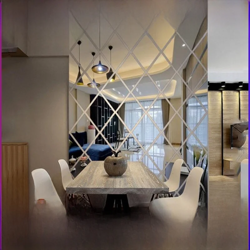 

Acrylic Mirror Decorative Wall Stickers Diamond Combination Splicing Living Room TV Sofa Background Wall Decorations