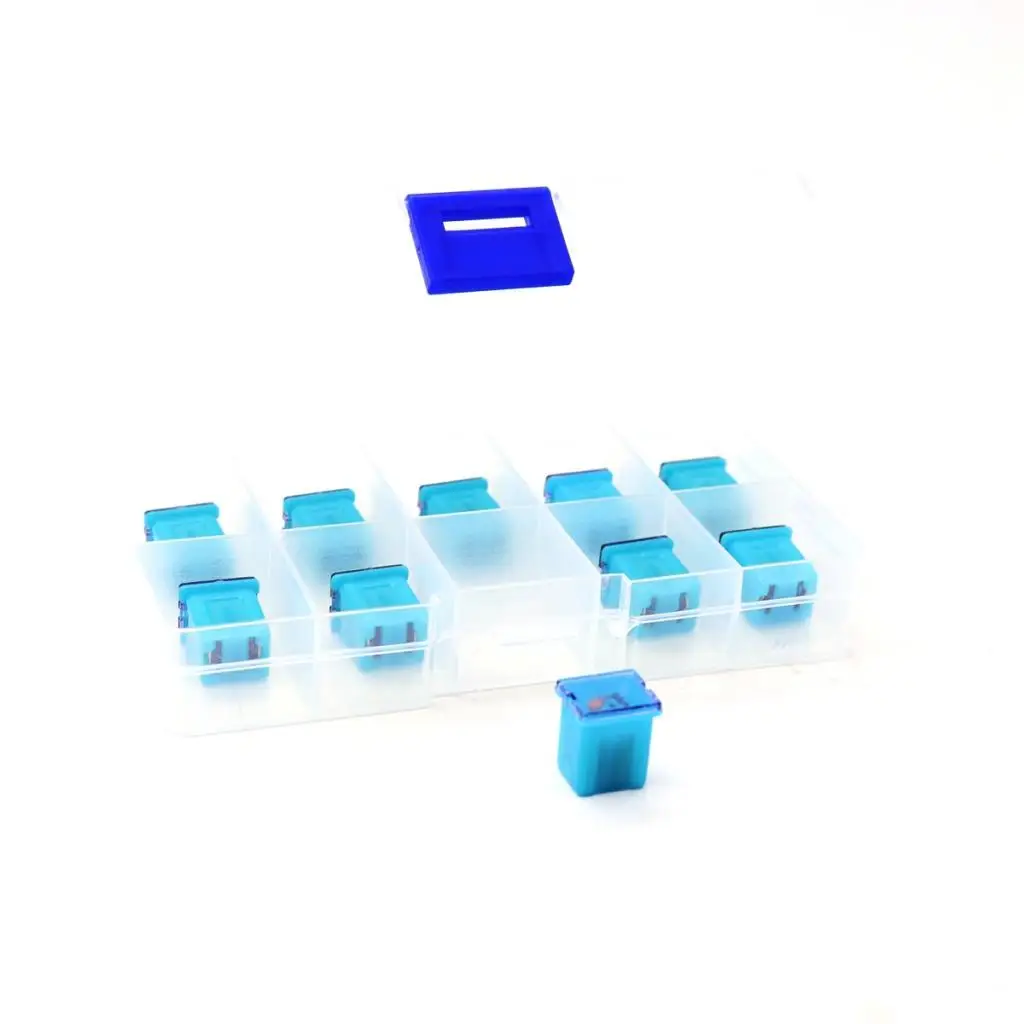 32V 20AMP JCASE Box Shaped Short Foot Female Fuses APS Copper Blue Car Auto Replacement for Fuse Holder Inline