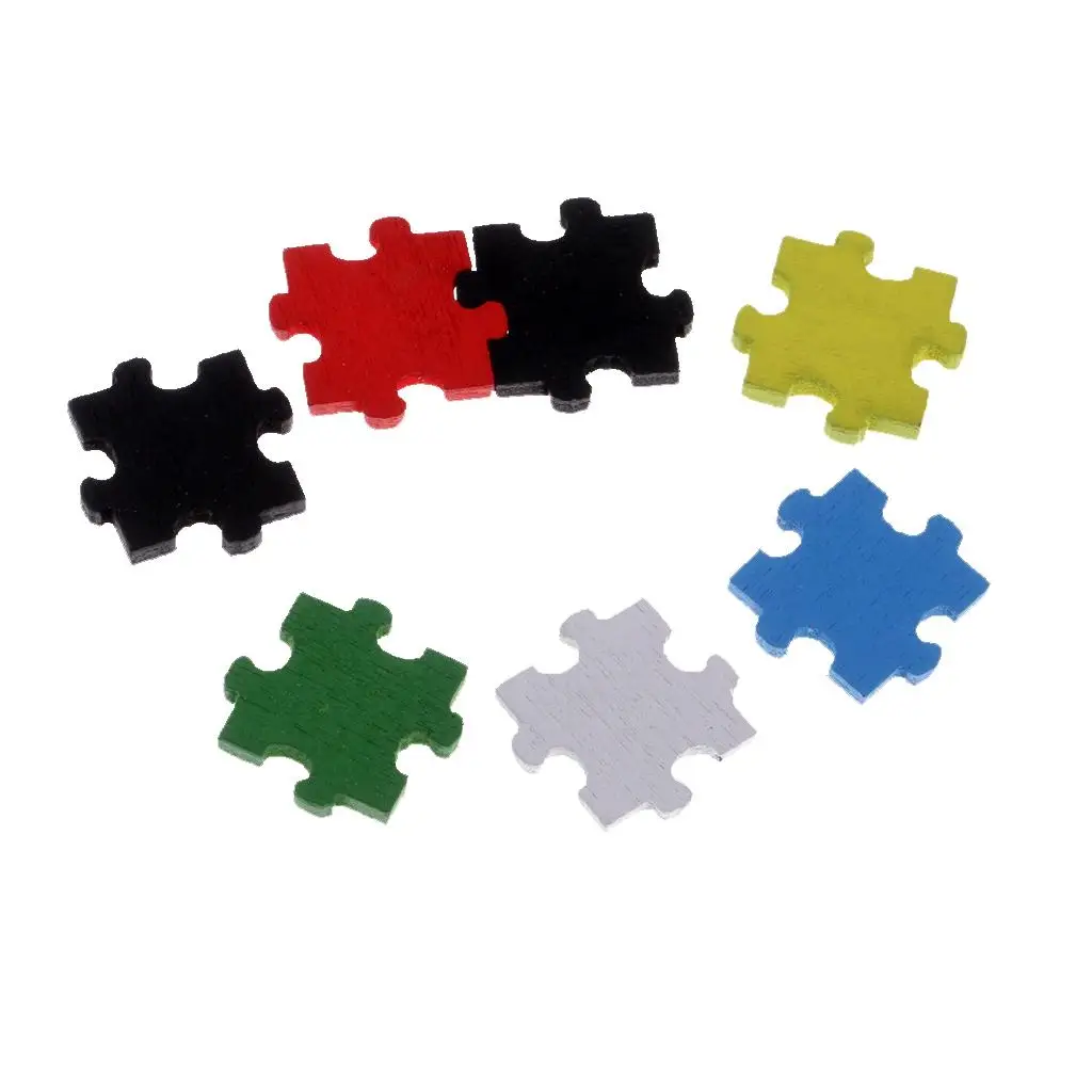 100x wielokolorowe drewniane kawałki puzzle dla zabawek edukacyjnych dla dzieci 19mm