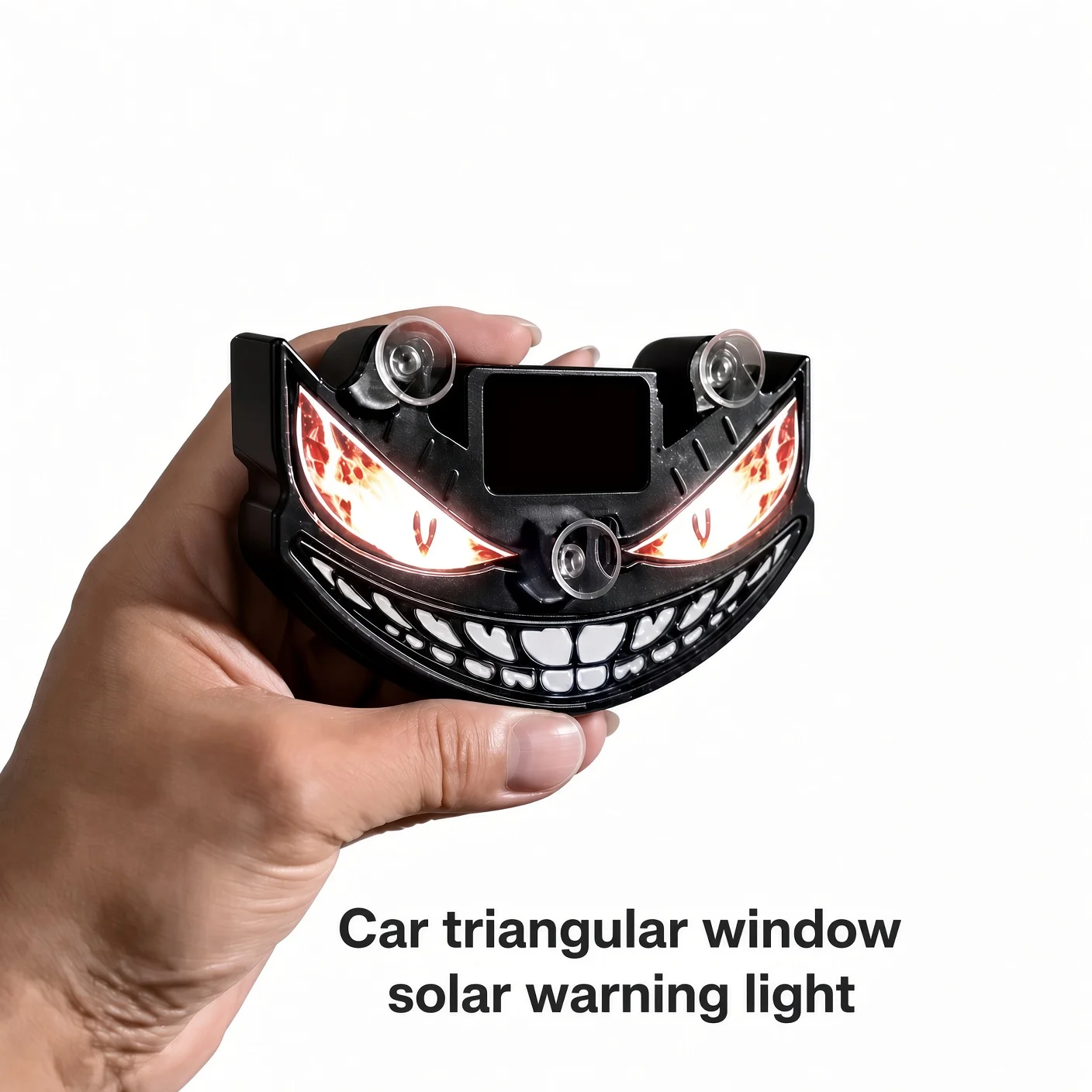 Solar Powered LED Devil Eyes Car Ambient Light Dynamic Expression Warning Light Type C Charge Truck Auto Accessories