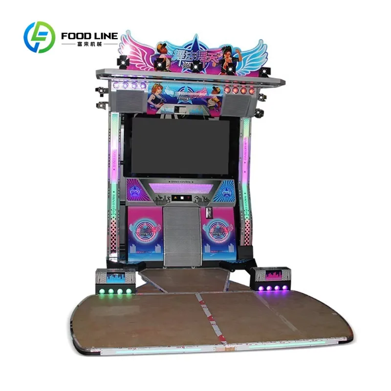 Customized 2 Player Arcade Dancing Machine HD Screen LED Lights For Amusement Park Mall Entertainment Center