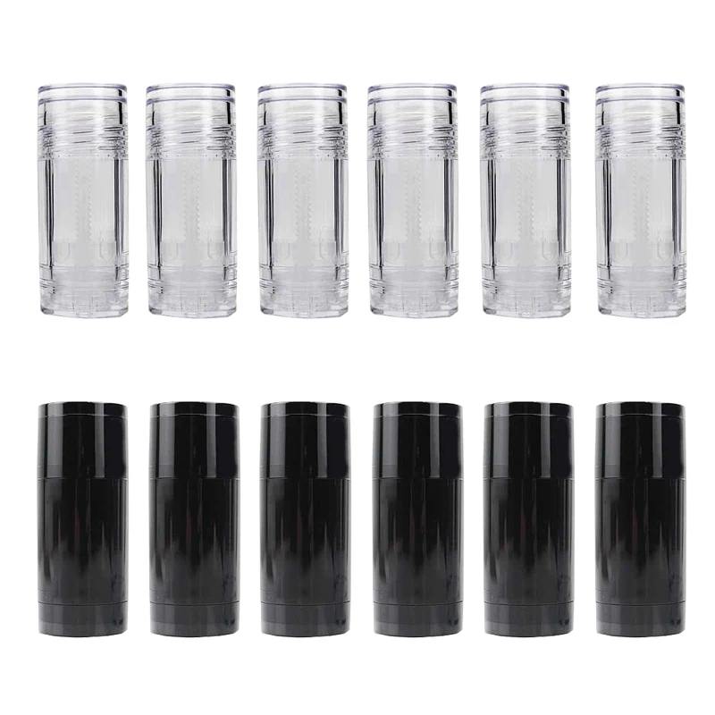 12pcs 15ml Empty Black Deodorant Bottle Twist Up Stick Tube for Travel Portable Round Bottom Filling Stick Deodorant Container