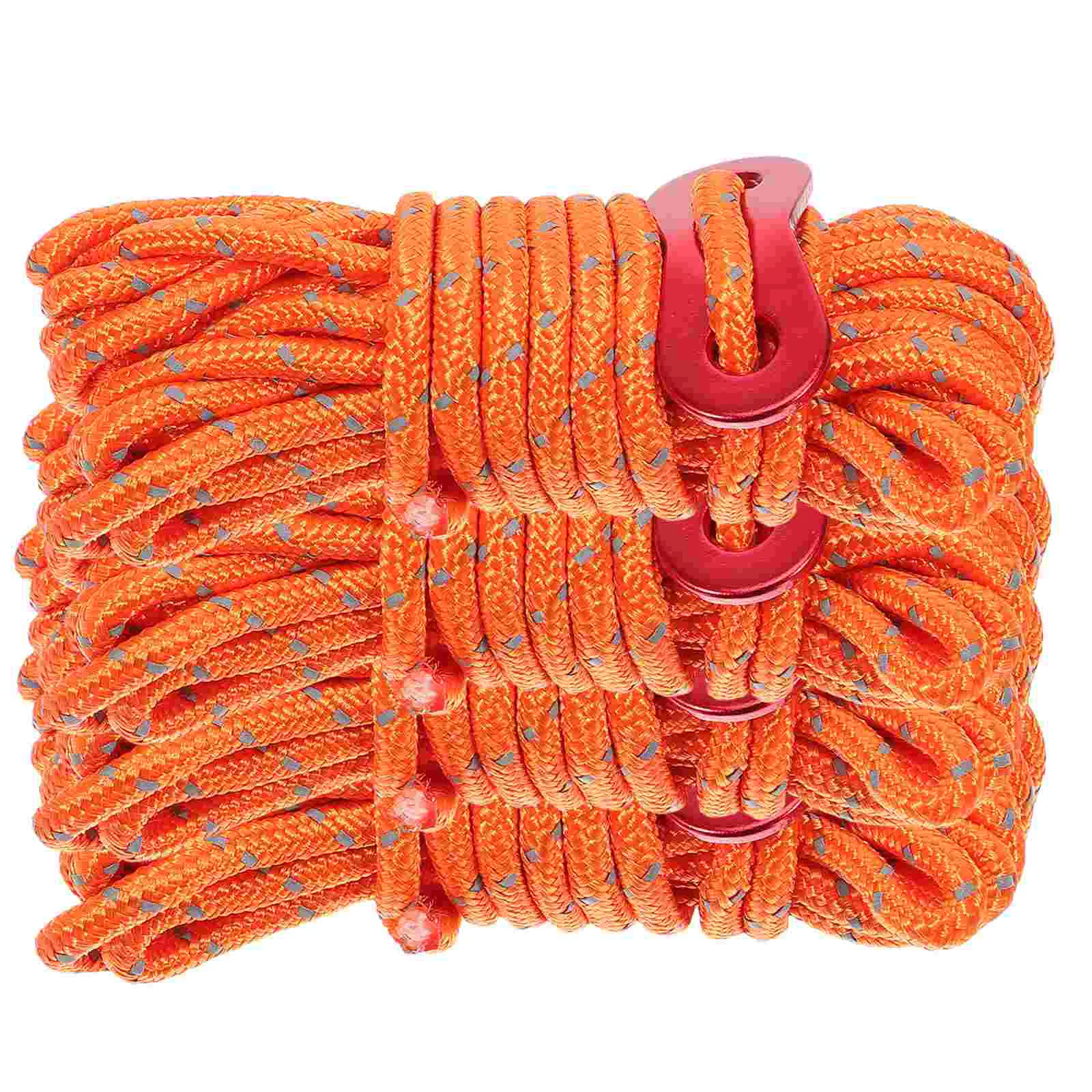 

4 Sets Tent Rope Reflective Ropes Canopy Tying Supplies Tool Tie down Fixing Polyester Camping Cords with Buckles