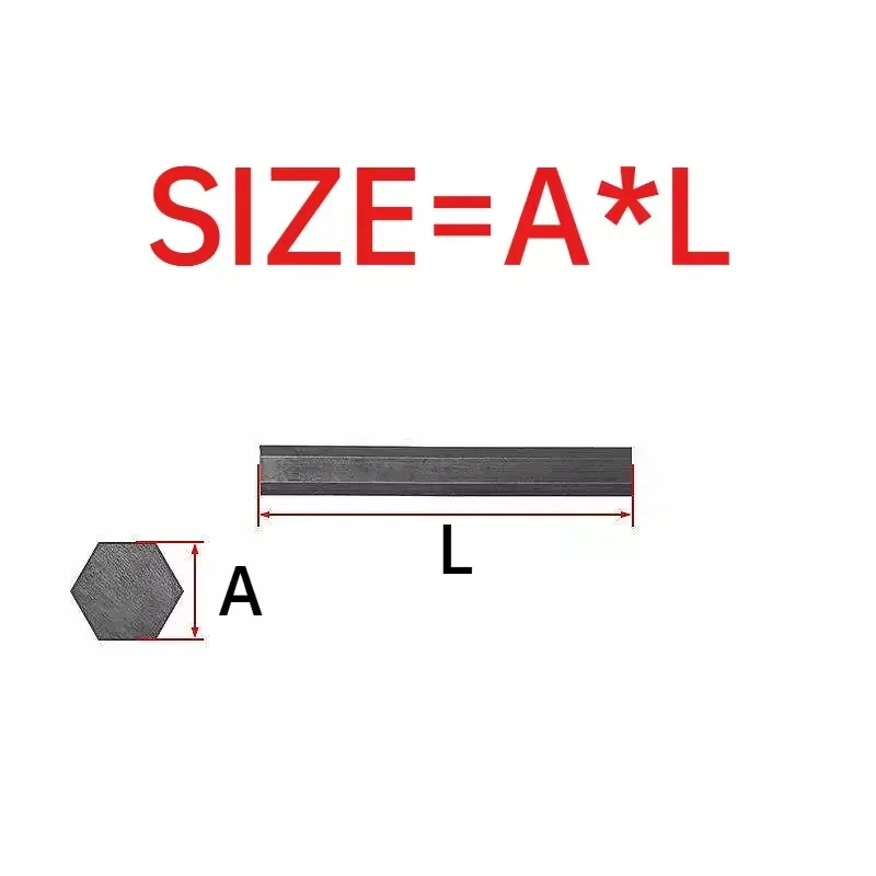 10/12/13/14/15/16/17/18/20/21/22/24/25/27/30mm 45# Steel Solid Hexagonal Rods Bar Opposite Side Square Bar