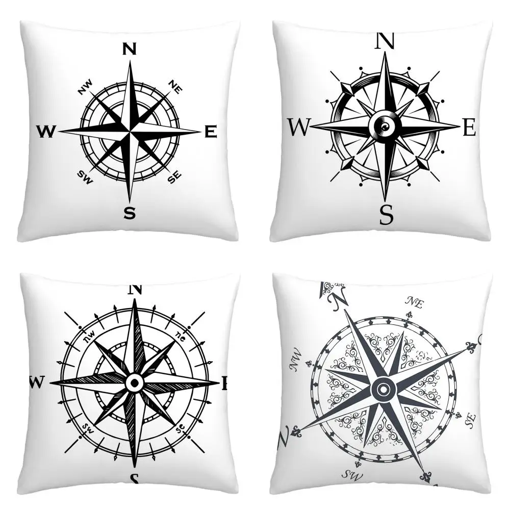 

Sea direction marking pillowcase, living room sofa cushion cover,40x40 45x45 50x50 60x60 can be customized, your home decoration