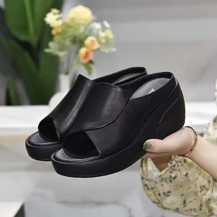 

Women Platform Wedge Slippers Summer New Outdoor Open Toe Women Orthopedics Thick Bottom Beach High Heels Slides Women Sandals