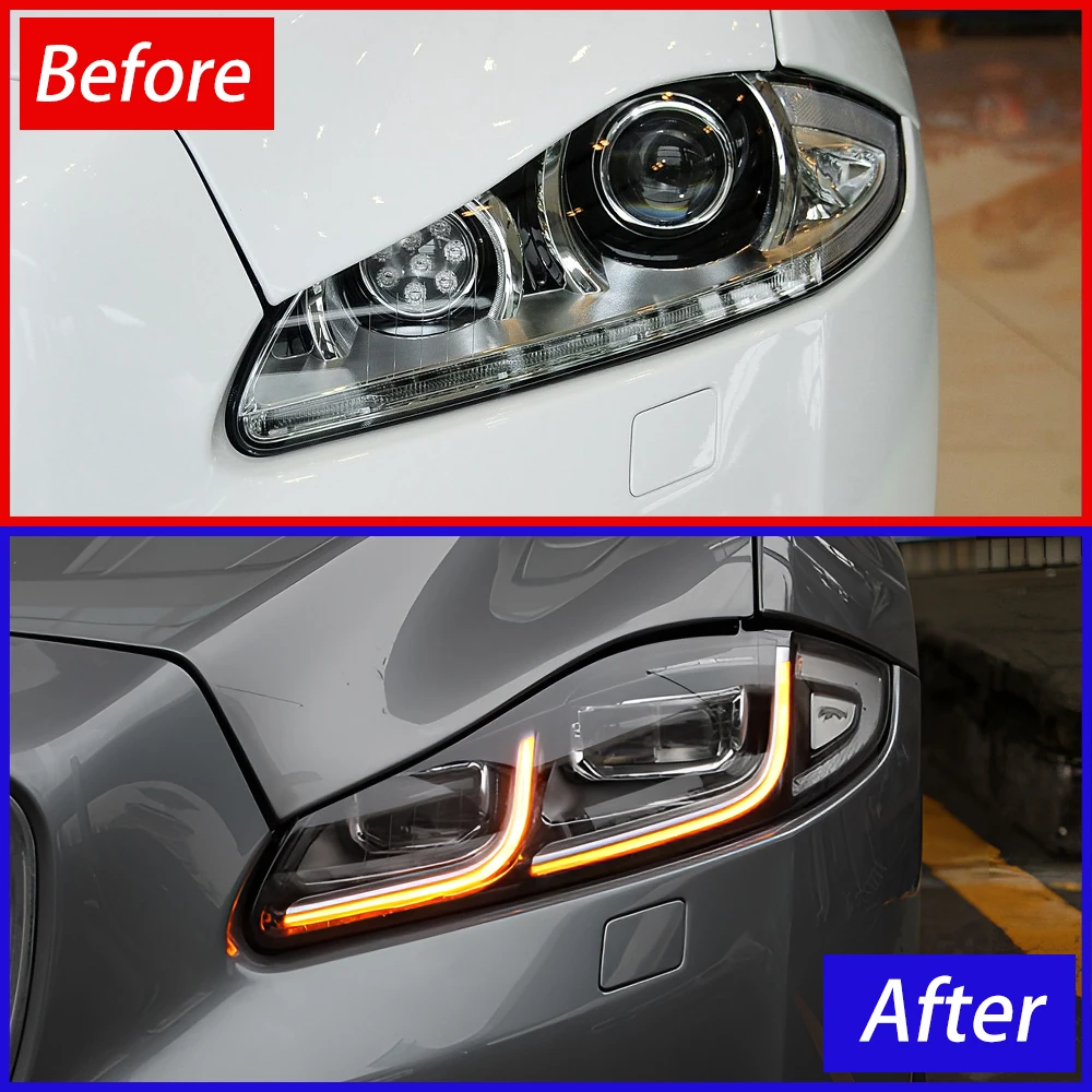 Car Front lamps Assembly For Jaguar XJ 2012-2019 Upgrade New LED Auto Headlights Dual Projector Lens Plug and Play Accessories