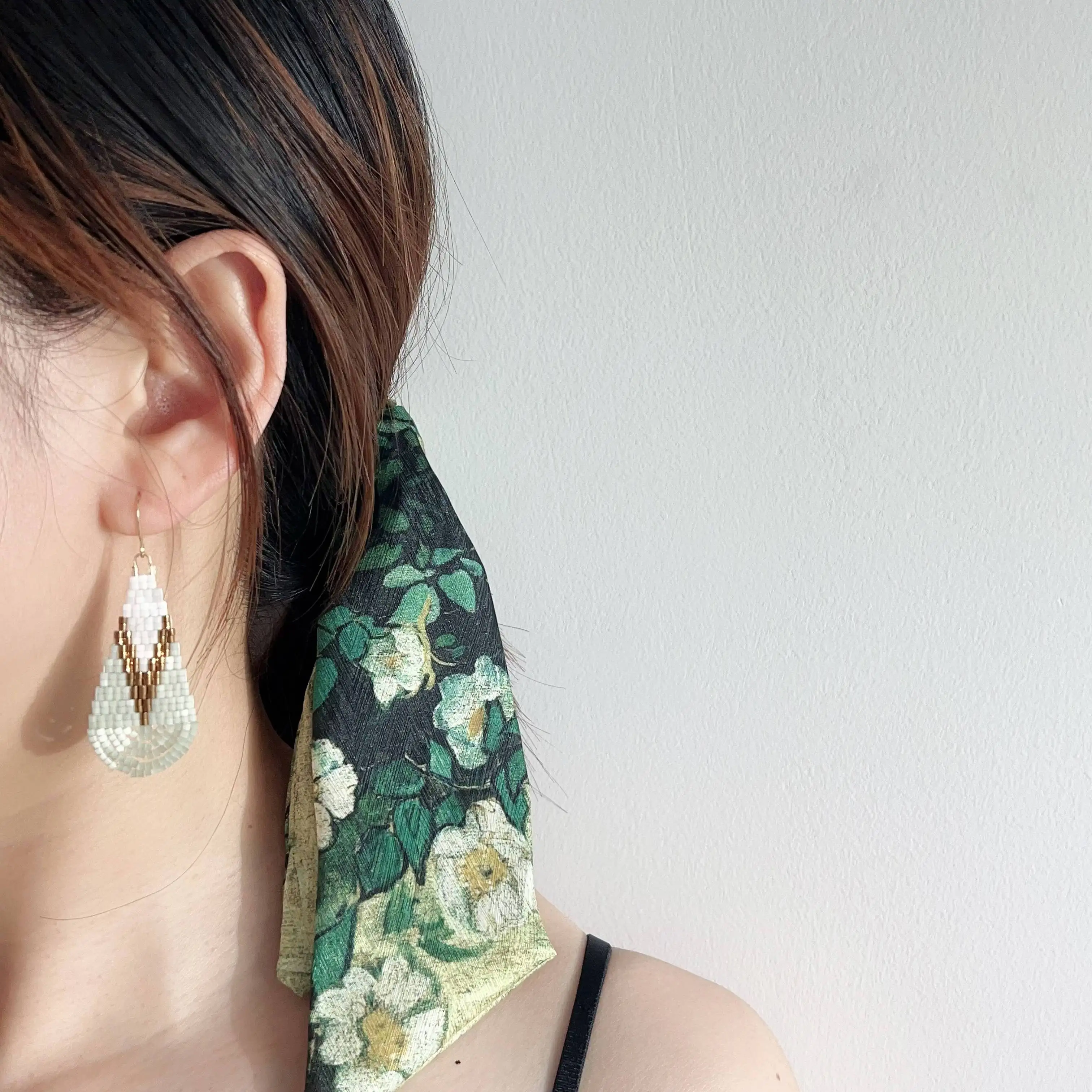 ZGMXR الأرز أقراط من الخرز شرابة بوهيميا سبيكة المنسوجة يدويا الأصلي قطرة الماء الهندسة الإناث بسيطة موضة أقراط مطرزة #4