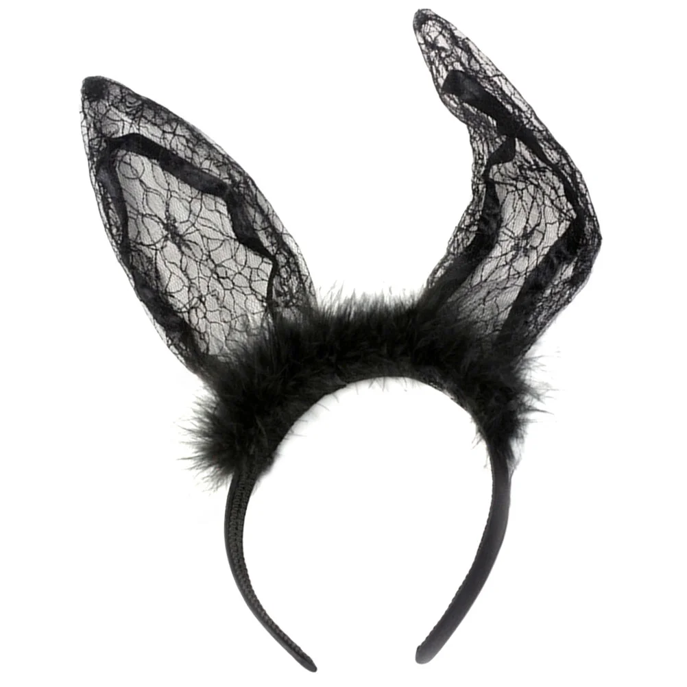 

Bunny Ear Headband Lace Hair Decors Kids Party Prop Rabbit Decorate Festival Headdress Hoops Accessory Cloth Props Miss Cosplay