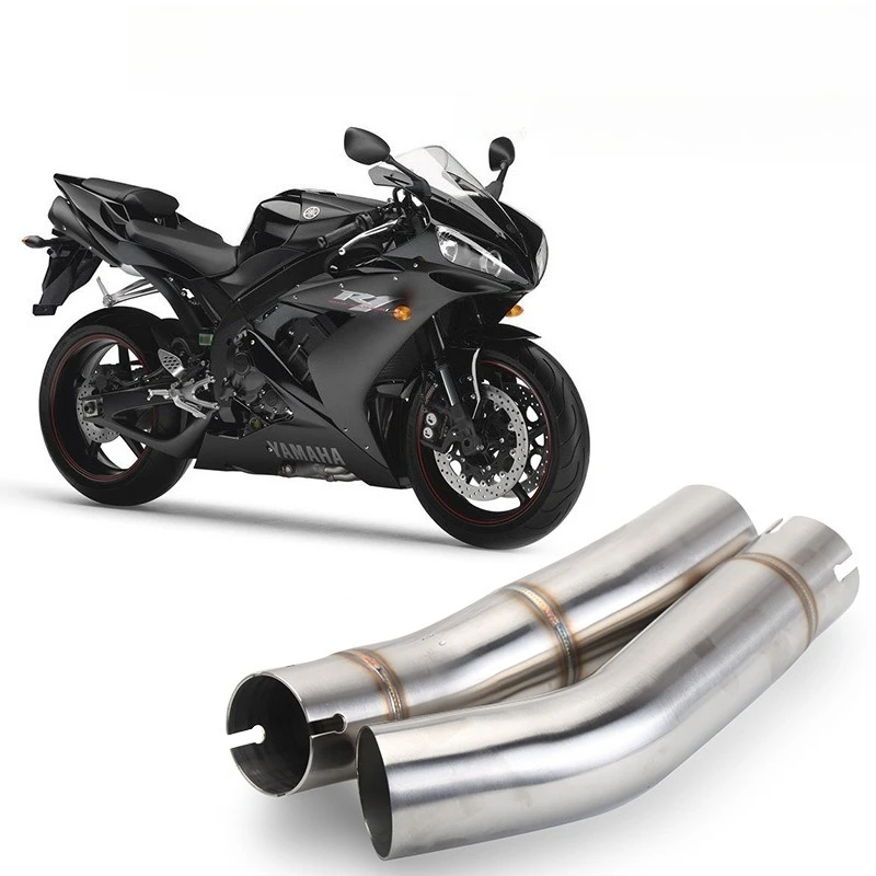 يصلح لياماها YZF R1 2007 2008 دراجة نارية العادم الأوسط وصلة الأنابيب تعديل منتصف الأنابيب الفولاذ المقاوم للصدأ دراجة نارية أجزاء ATS