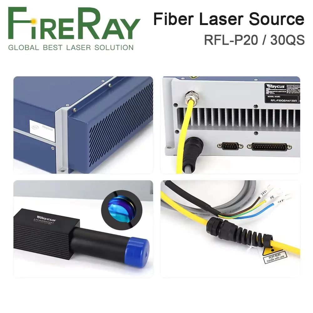 Generatore di impulsi Q-Switched sorgente laser in fibra Raycus originale FireRay 20W 30W RFL-P20QS/P30QS 1064nm per macchina per marcatura fibra