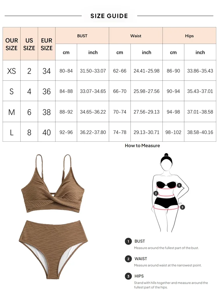 Bikini de cintura alta para mujer, bañador Sexy de realce, traje de baño unicolor, bañador brasileño para mujer, conjunto de Bikini para playa 2024