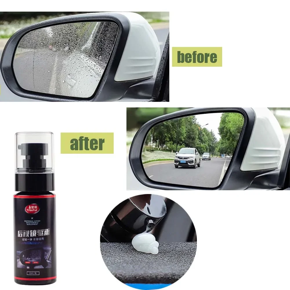 Rainproof Car Espelho Retrovisor, Water-Flooding Agent, pára-brisa dianteiro, pára-brisa traseiro, capacete, óculos de proteção, revestimento impermeável, 60ml