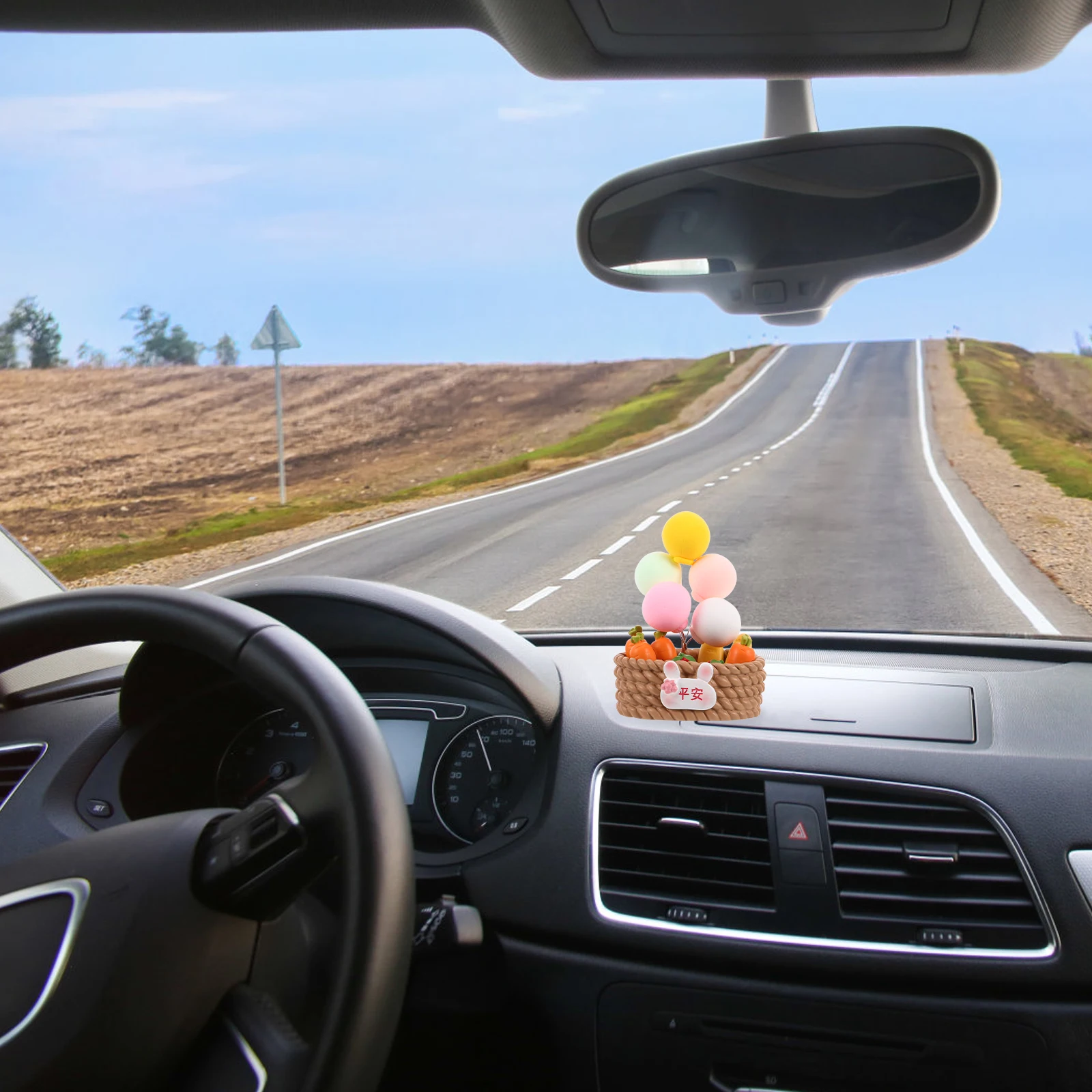 

Cute Balloon Basket Car Ornaments Automotive Dashboard Accessories Sturdy Lucky Decor for Vehicle Interior Rearview Mirror