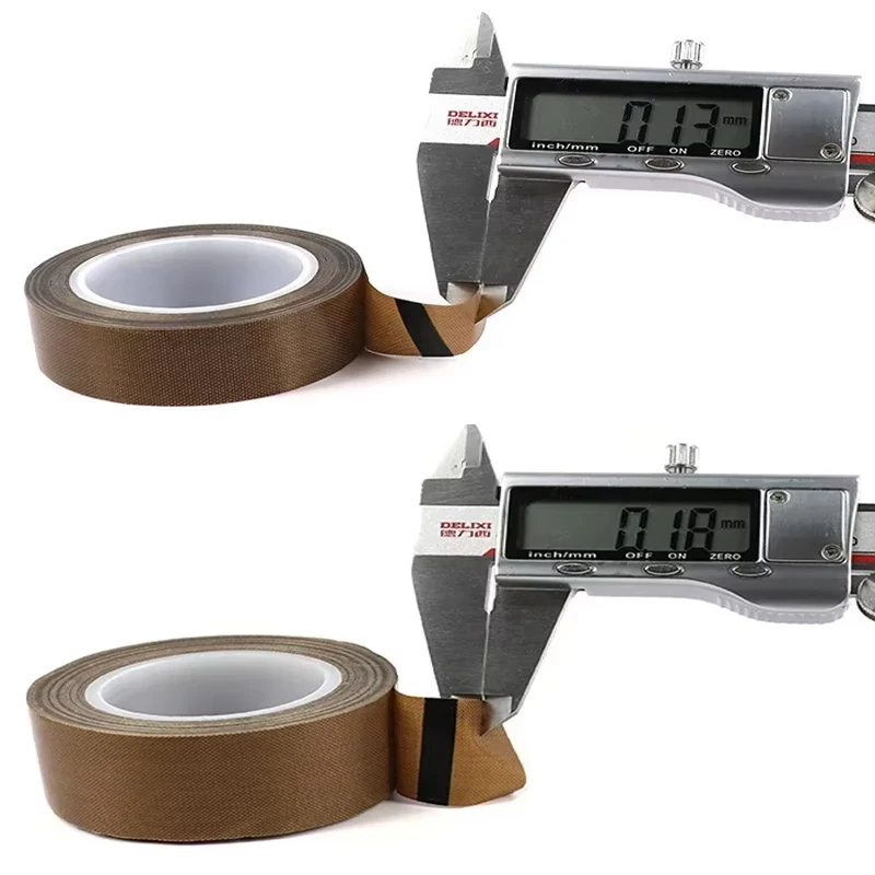 10M/Roll 5~100mm PTFE Tape Adhesive Cloth Thick 0.13mm 0.18mm Insulated Vacuum High Temperature Resistant Sealing PTFE Tapes