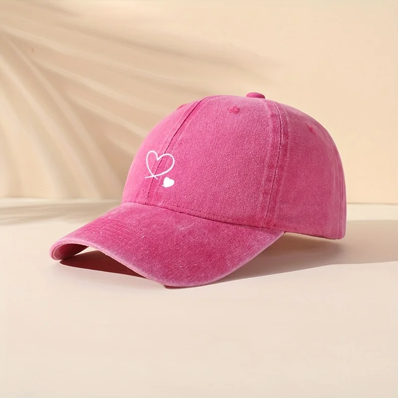 1pc of high-quality heart-print Women's baseball cap for outdoor casual sports