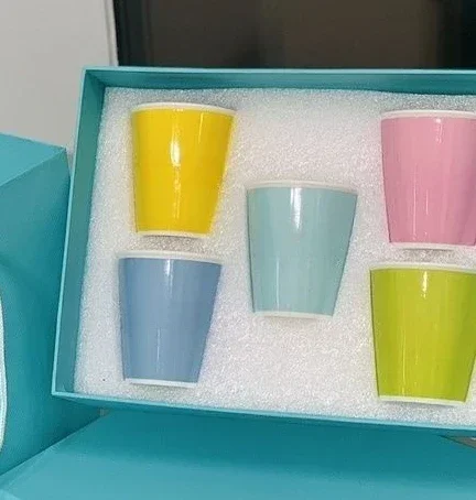 klassische blaue Bone China Keramik becher Tasse zu  Geschenk box Hochzeits geschenk