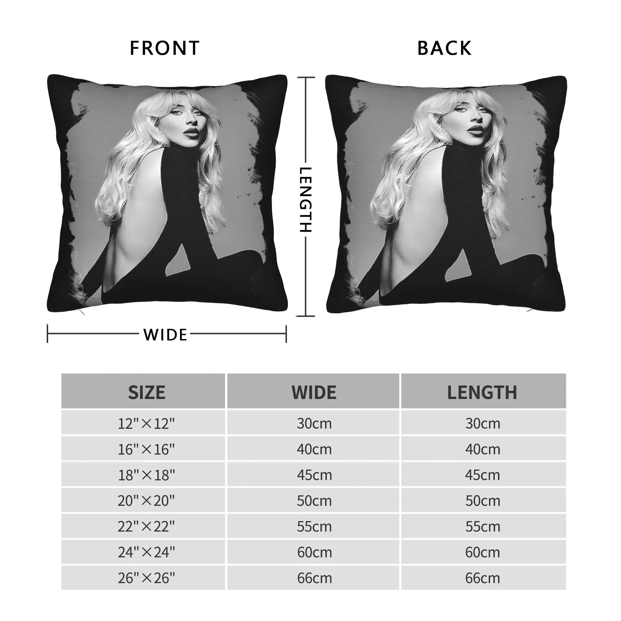 Sabrina Carpenter  Pillow Case  Comfy Pillow Cover Vintage Cushion Cover For Sofa Couch Bed Living Room