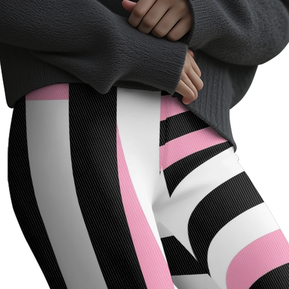 حيوية أسود وردي عمودي مخطط سليم صالح السراويل النساء مريحة الشتاء طماق الملونة Y2k مثير الفتيات لينة بسط الجوارب