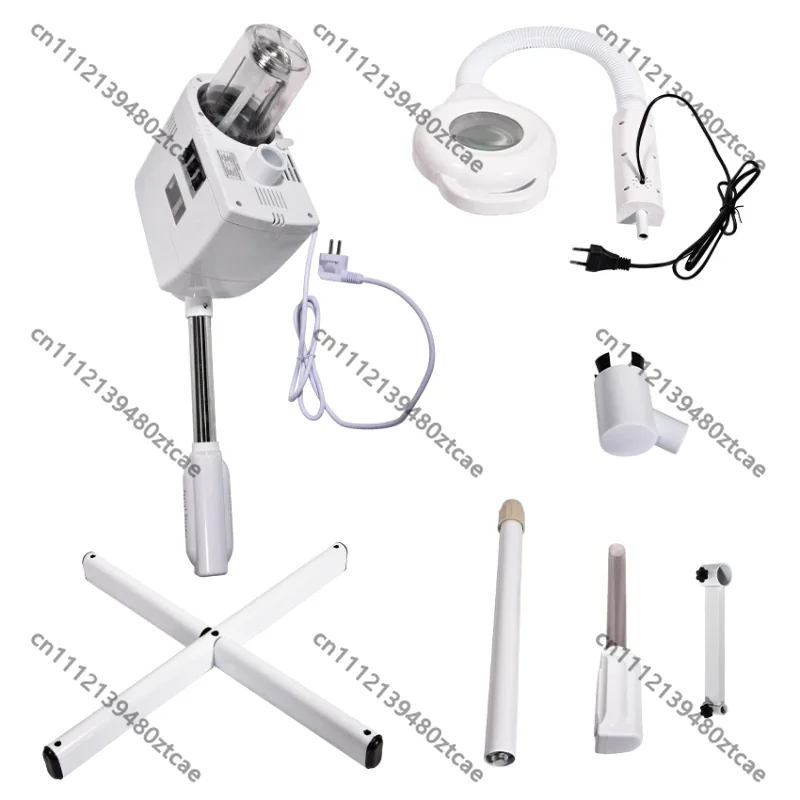 3 In 1 Ozone Nano Ionic Facial Steamer, Hot Cold Steam Humidifier with 8X LED Magnifying Lamp for Home Beauty Salon Spa Use