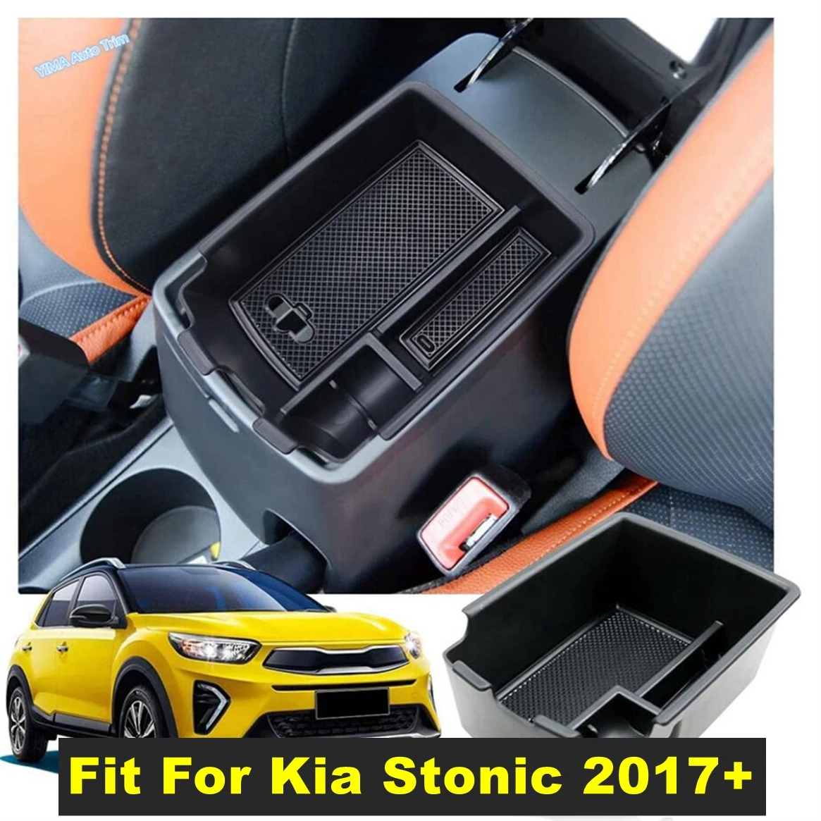 

Car Central Control Armrest Storage Box Container Organizer Tidying Holder Tray Interior Accessories For Kia Stonic 2017 - 2022