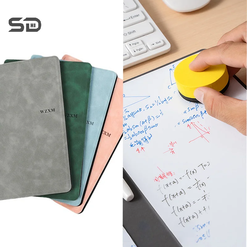 

A5 Reusable Whiteboard Notebook Book With Free Whiteboard Pen Erasing Cloth Weekly Planner Portable Office Notebooks