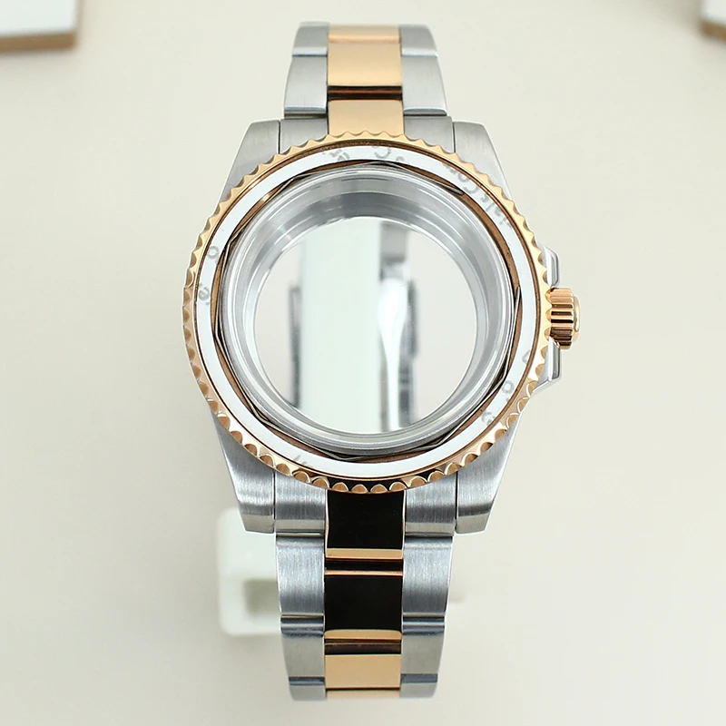 40mm Watch Case Fashion Waterproof Bracelet Sapphire For NH35 NH36 NH34 NH38 8215 Eta2824 Movement 28.5mmDial Oyster Strap Yacht