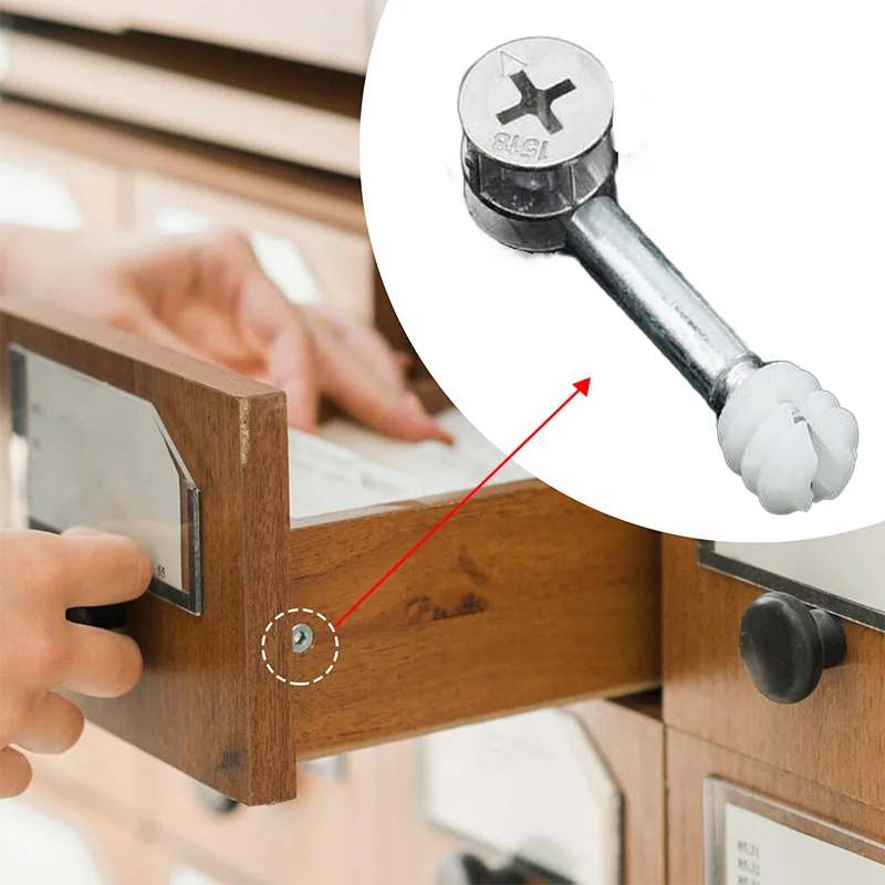 Cam fechaduras porca e parafuso acessórios de conexão 20 pces 3-em-1 excêntrico roda reparação porcas parafuso para móveis gaveta cômoda armário