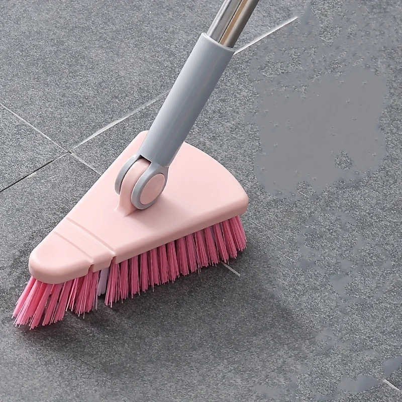 Triangle Floor Brush for Cleaning Bathtub and Floor Gaps, Long Handle Detachable Bathroom, Kitchen, and Balcony