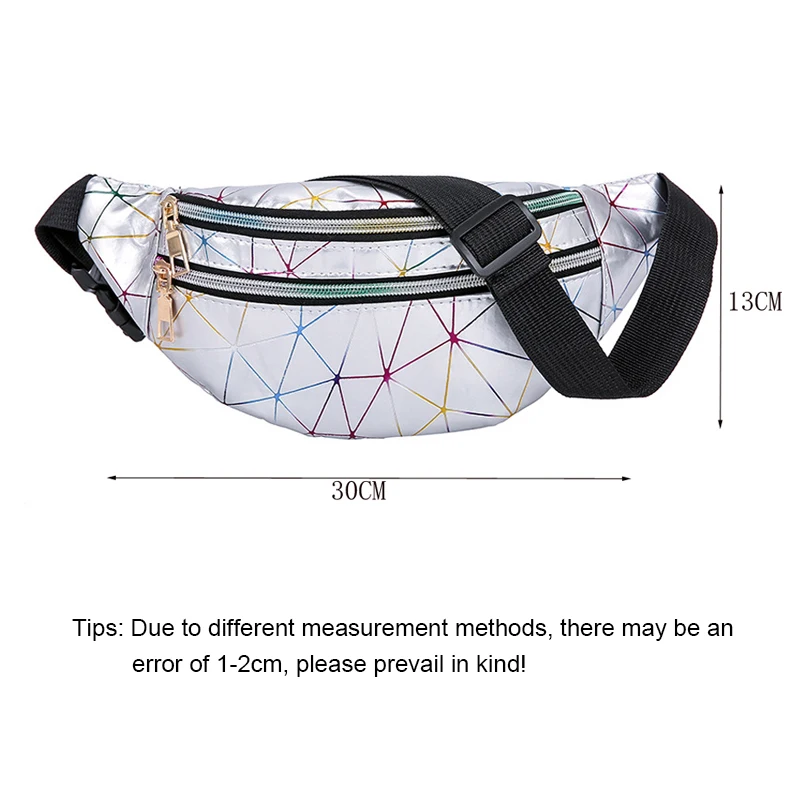 Holographic Fanny Pack Women\'s Belt Bag Female Waist Bags Laser Chest Phone Pouch Lady Banana Purse Bum Bag Kidney