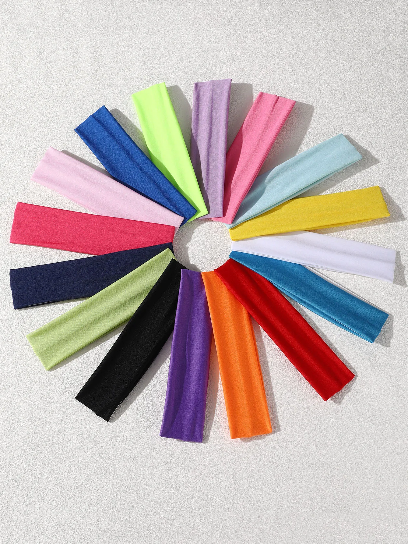 16 Stück/Set bunte Sport-Stirnbänder für Mädchen, dekoratives Stirnband-Set, geeignet für die tägliche Dekoration – Detail 1