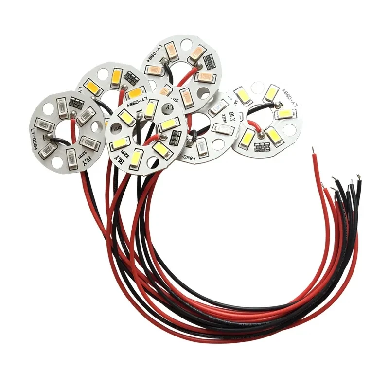 10PCS LED 3W 5V Color Lamp Bead Light Board Bulb SMD5730 Round Transformation Light Source Dia 31MM White Red Blue Yellow Purple