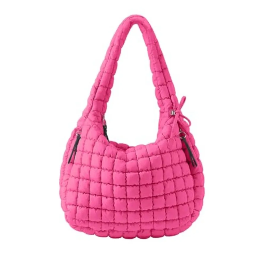 

Puffer Quilted Tote Bag for Women Nylon Crossbody Bags Puffy Purse Hobo Shoulder Bag Trendy