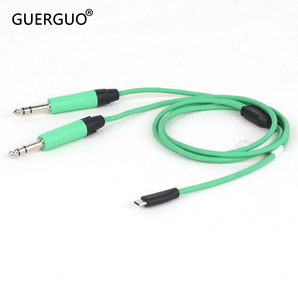 USB C to Dual 6.35/6.5mm Stereo Y Splitter Cable, USB Type C to Dual 1/4 inch TRS Audio Cord for Tablet,Laptop,Amplifier,Mixer