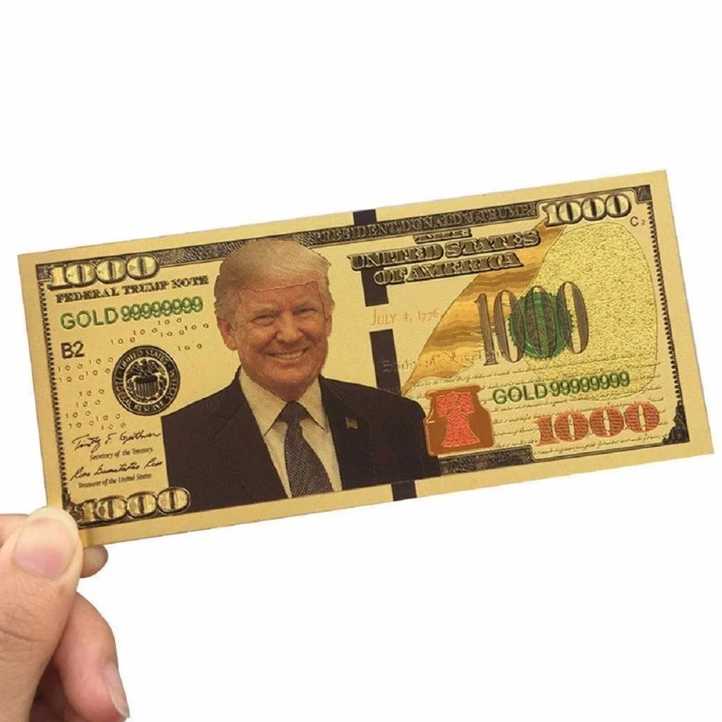 1pcs Anniversary Keep America Great! Trump 1000 Replica Dollars Copy TRUMP $1000 Dollar Bill Republican Collection