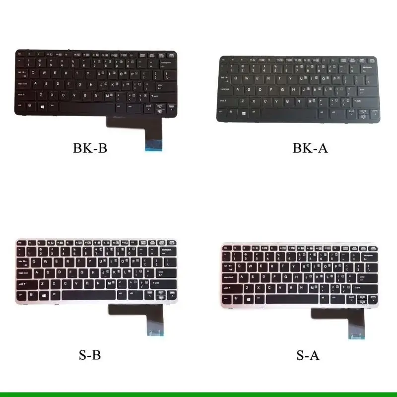 U55C Replacement Keyboard for HP EliteBook 820 G1 820 Black/Silver US Layout No Backlight/with Backlit No Point