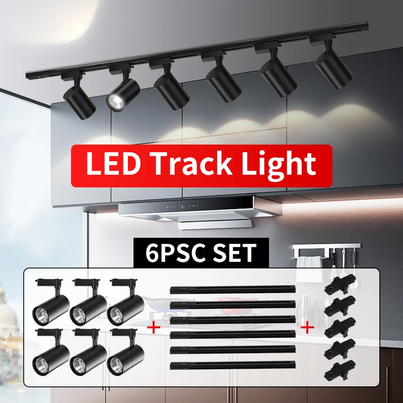 Led Track Light Set Spotlight 220v Shop Lighting Rail 12/20/30/40W Spot Led Lights T Track Lamp for Clothing Living Room Home