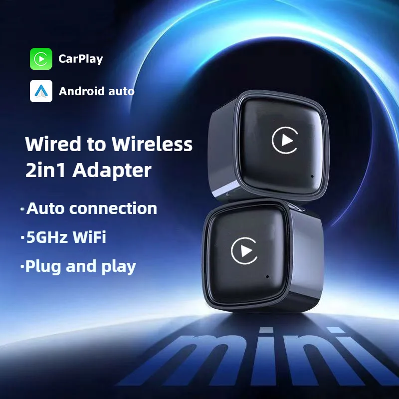 

2in1 Wired to Wireless CarPlay Dongle Android Auto Adapter for OEM Car Stereo With USB Plug and Play Wireless CarPlay