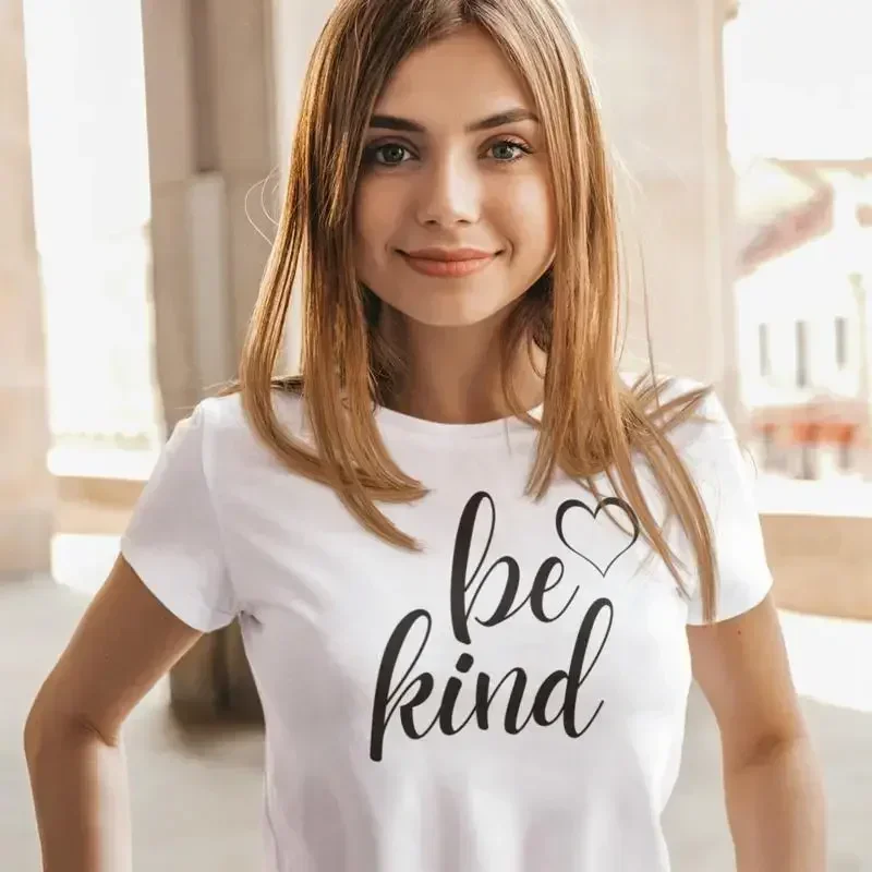 Womens Be Kind T Shirt Cute Blessed Funny Inspirational Love Happiness