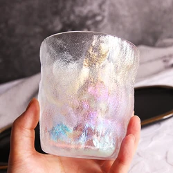 4pcs/3pcs/2pcs/1pcs Colorful Glass 330ml Glacier Cup Simple Household Beer/Water/Tea Cup Luxury Tree Pattern Drinkware Wine Cups