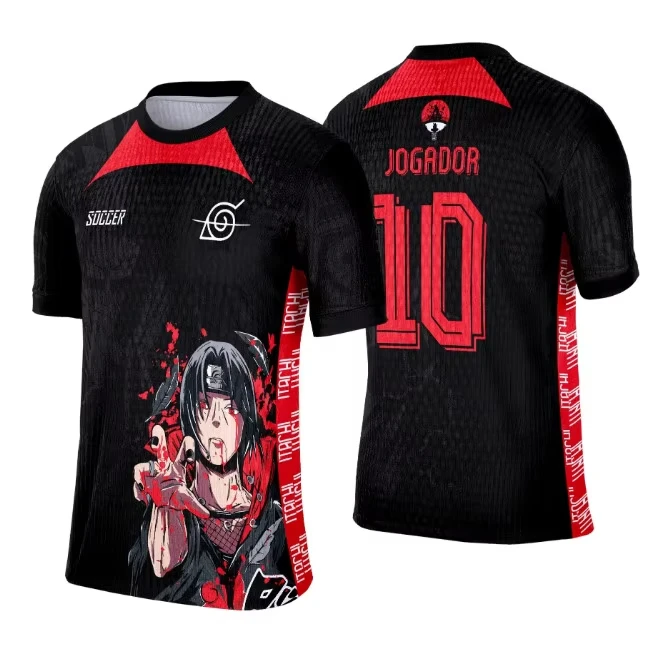 Camiseta MINISO Naruto de dibujos animados para niños, camiseta japonesa Uchiha Itachi 3D de manga corta para fútbol, deportes, ocio, entretenimiento, Top para chico