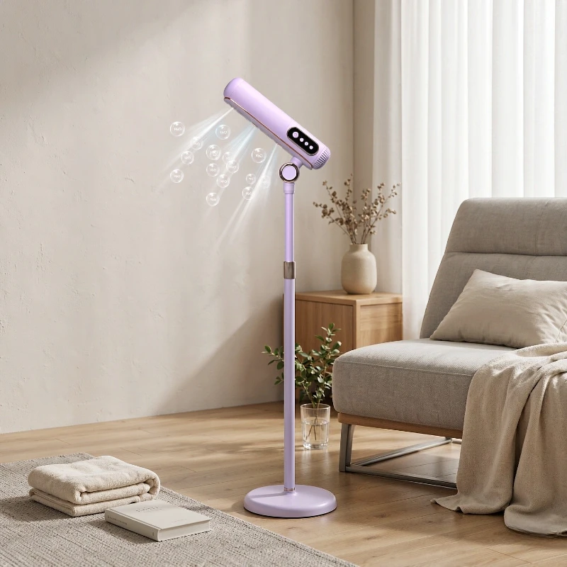 Freestanding Ionic Hair Dryer, Remote-Control Floor Blow Dryer with 3 Air Outlets, Constant Temperature Control, Violet Finish