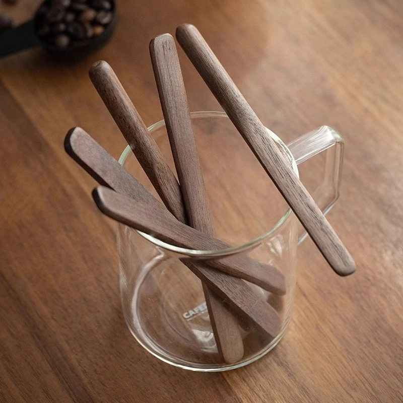 

1PC Black walnut coffee stirrer, Japanese solid wood jam butter spatula